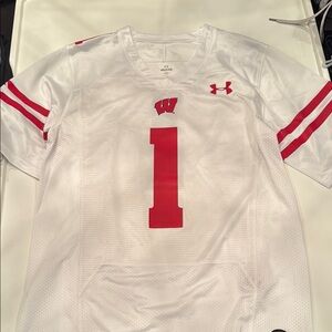 Under Armour Men's White Shirt with Red Accents